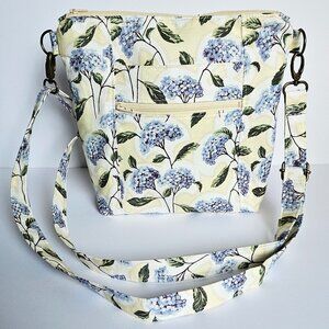 NEW Yellow + Blue Floral Crossbody Purse | Lightweight Washable Shoulder Bag